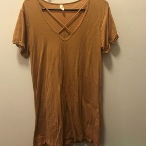 Tan sundress.